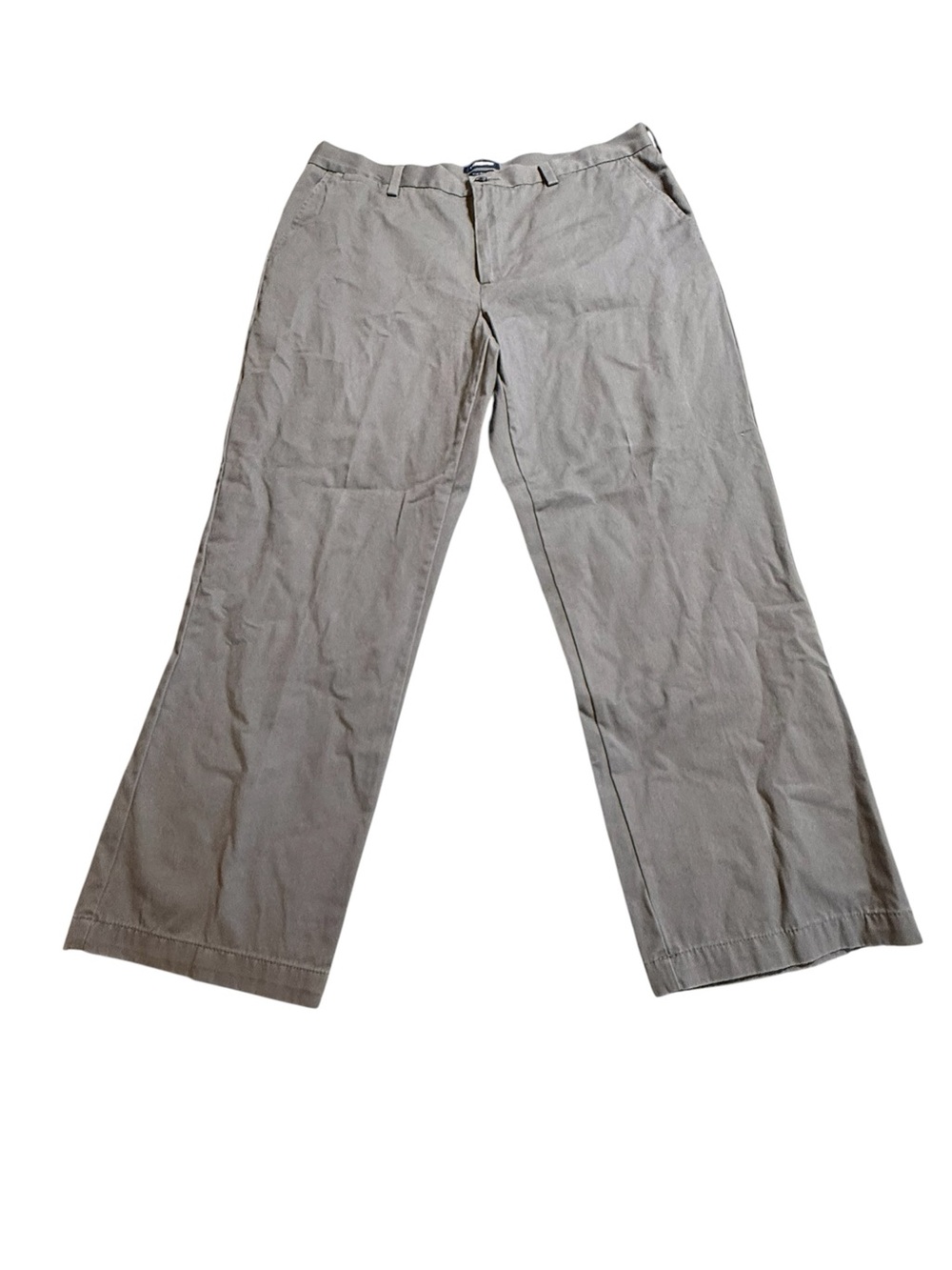 Croft & Barrow Mens Pants 38x30 Gray Flat Front Straight Leg Casual Chinos